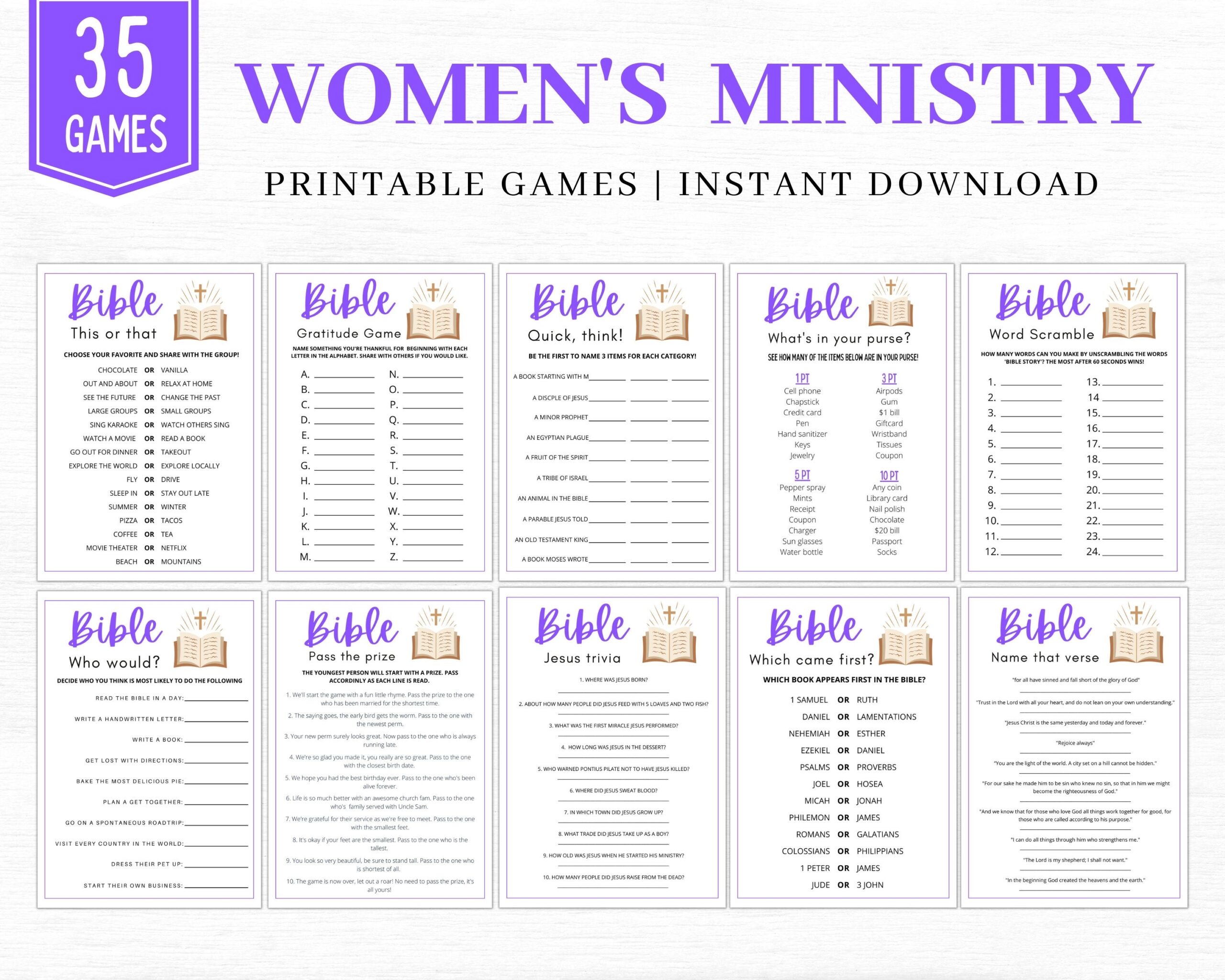 Printable Bible Games For Adults Free