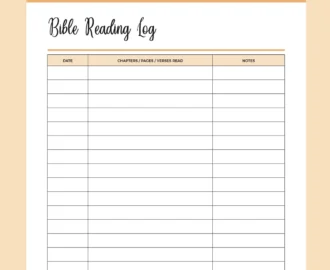 Printable Bible Reading Log Instant Download PDF A4 Us Letter Plan Print Land