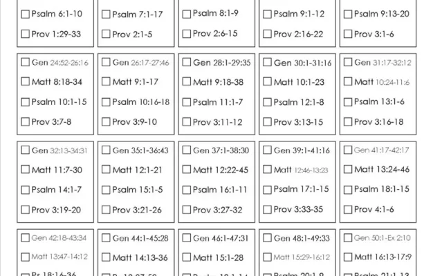 Printable Bible Reading Plan Read The Bible In One Year Etsy