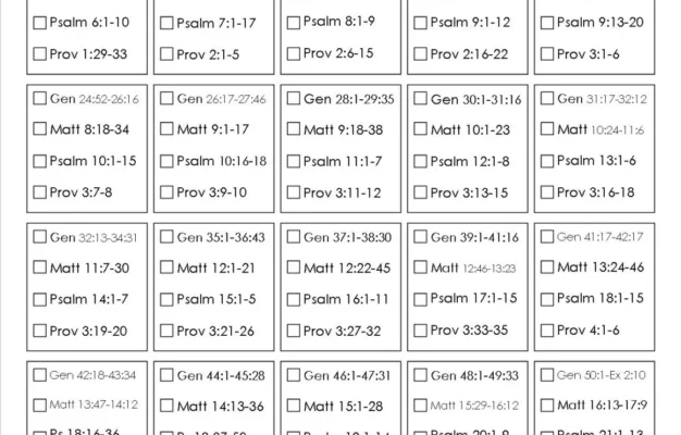 Printable Bible Reading Plan Read The Bible In One Year Etsy