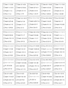 Printable Bible Reading Plan Read The Bible In One Year Etsy Israel
