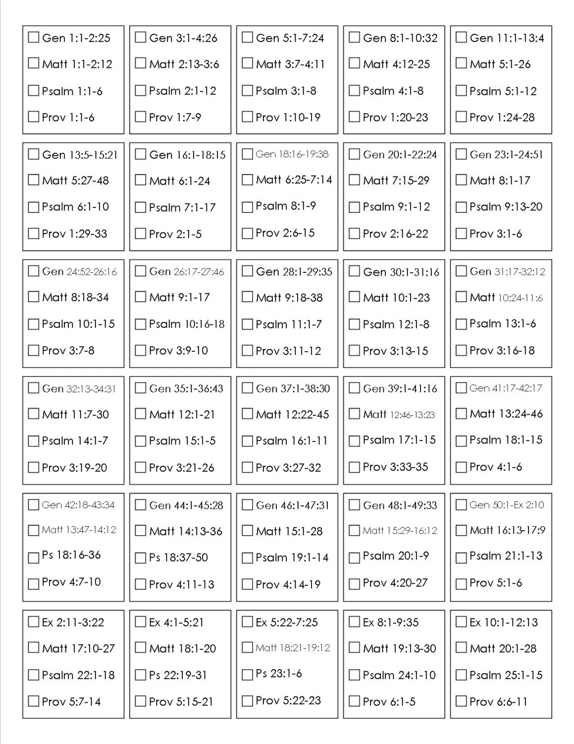 Printable Bible Reading Plan Read The Bible In One Year Etsy Israel