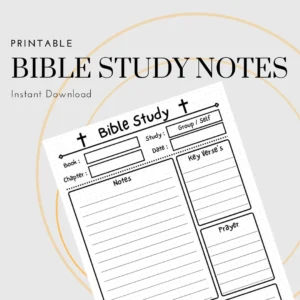 Printable Bible Study Notes Grow Your Faith Instant Download Etsy