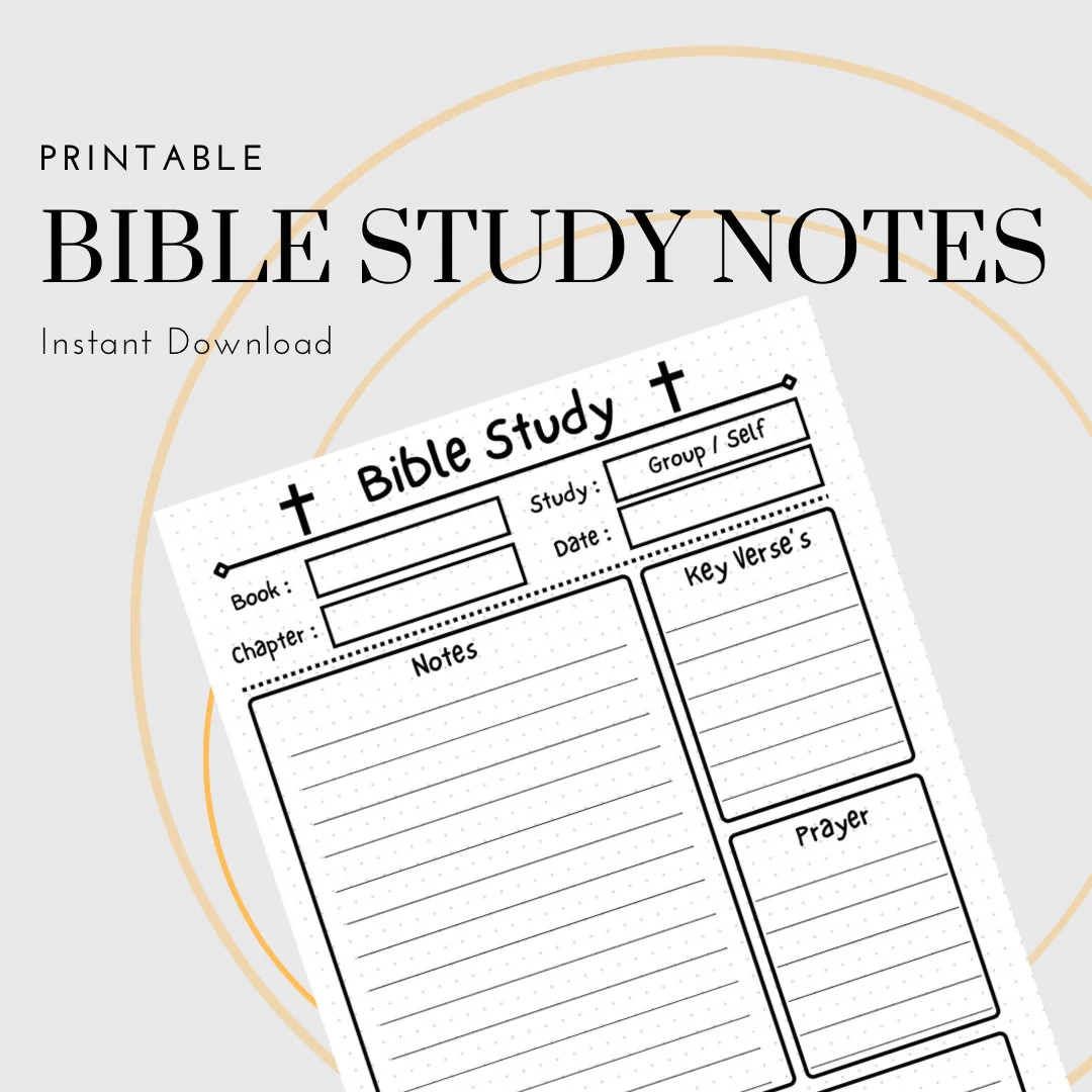 Printable Bible Study Notes Grow Your Faith Instant Download Etsy