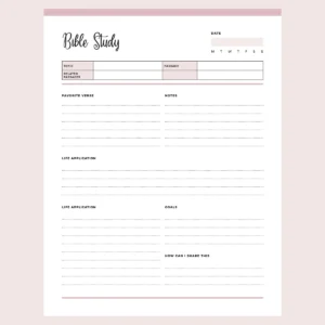 Printable Bible Study Planner Instant Download PDF A4 US Letter Plan Print Land
