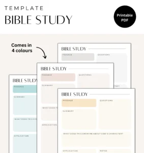 Printable Bible Study Template Christian Journal Notes PDF Etsy
