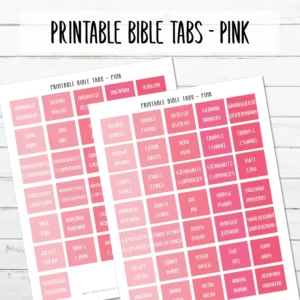 Printable Bible Tabs Pink