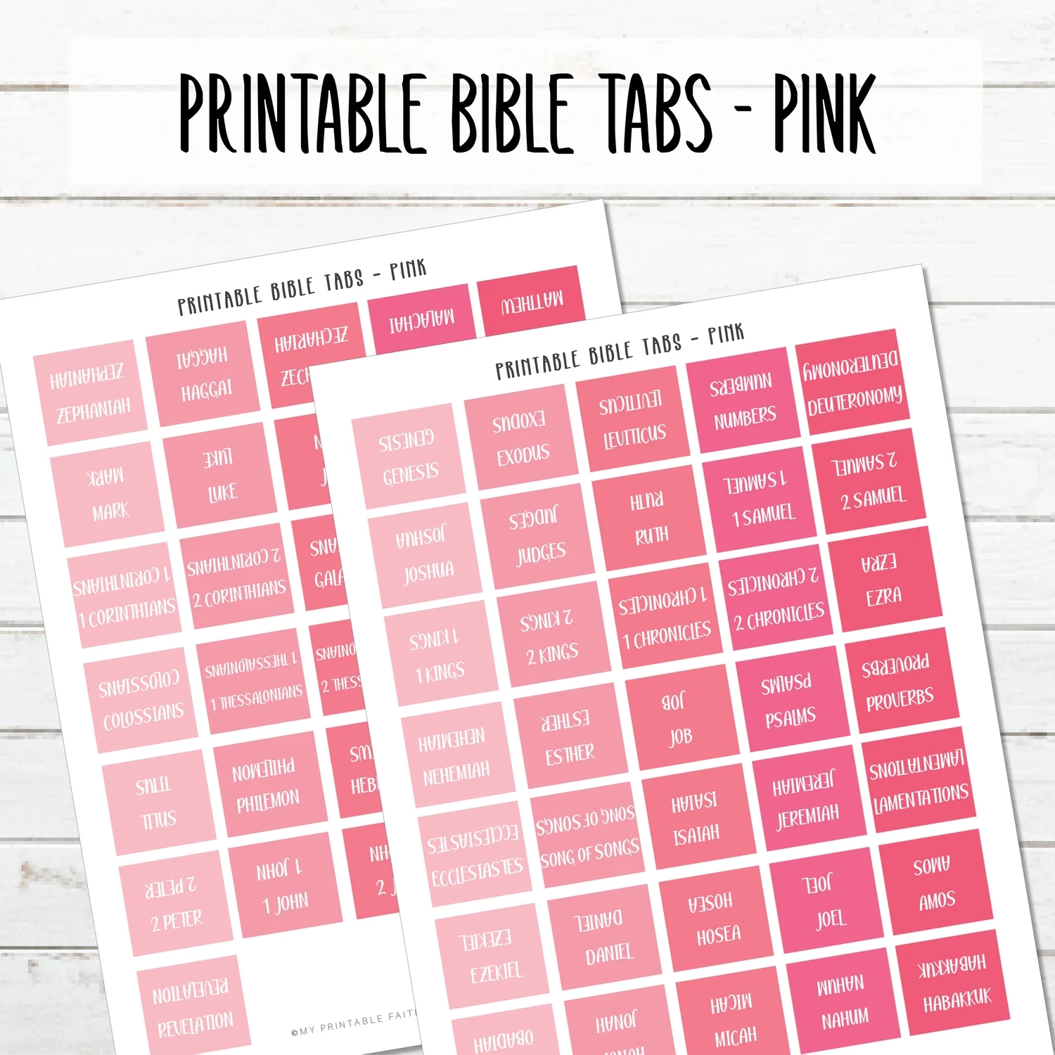 Printable Bible Tabs Pink