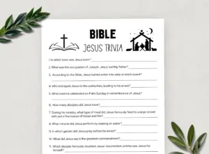 Printable Bible Trivia Jesus Trivia Questions Bible Games Fun Christian Youth Group Game Sunday School Church Study Activity Etsy