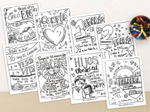 Printable Bible Verse Full Page Coloring Pages Big Truths For Little Hearts 1 Spanish 8 Pages
