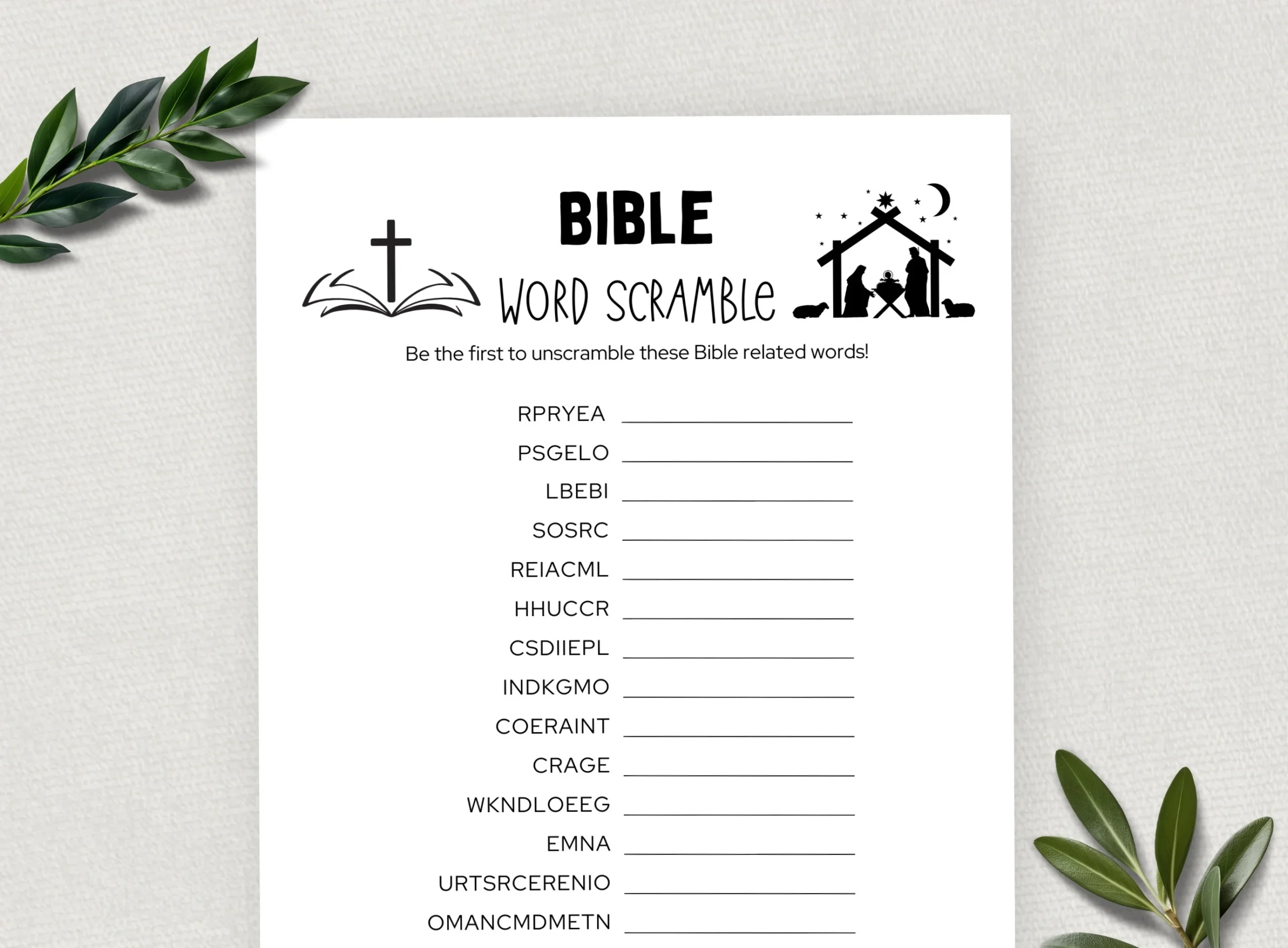 Printable Bible Word Scramble Bible Games Fun Christian Youth Group Game Sunday School Church Study Activity For Kids And Adults Etsy