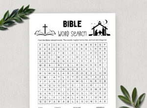 Printable Bible Word Search Word Search Game Fun Christian Youth Group Game Sunday School Church Study Activity For Kids And Adults Etsy Norway