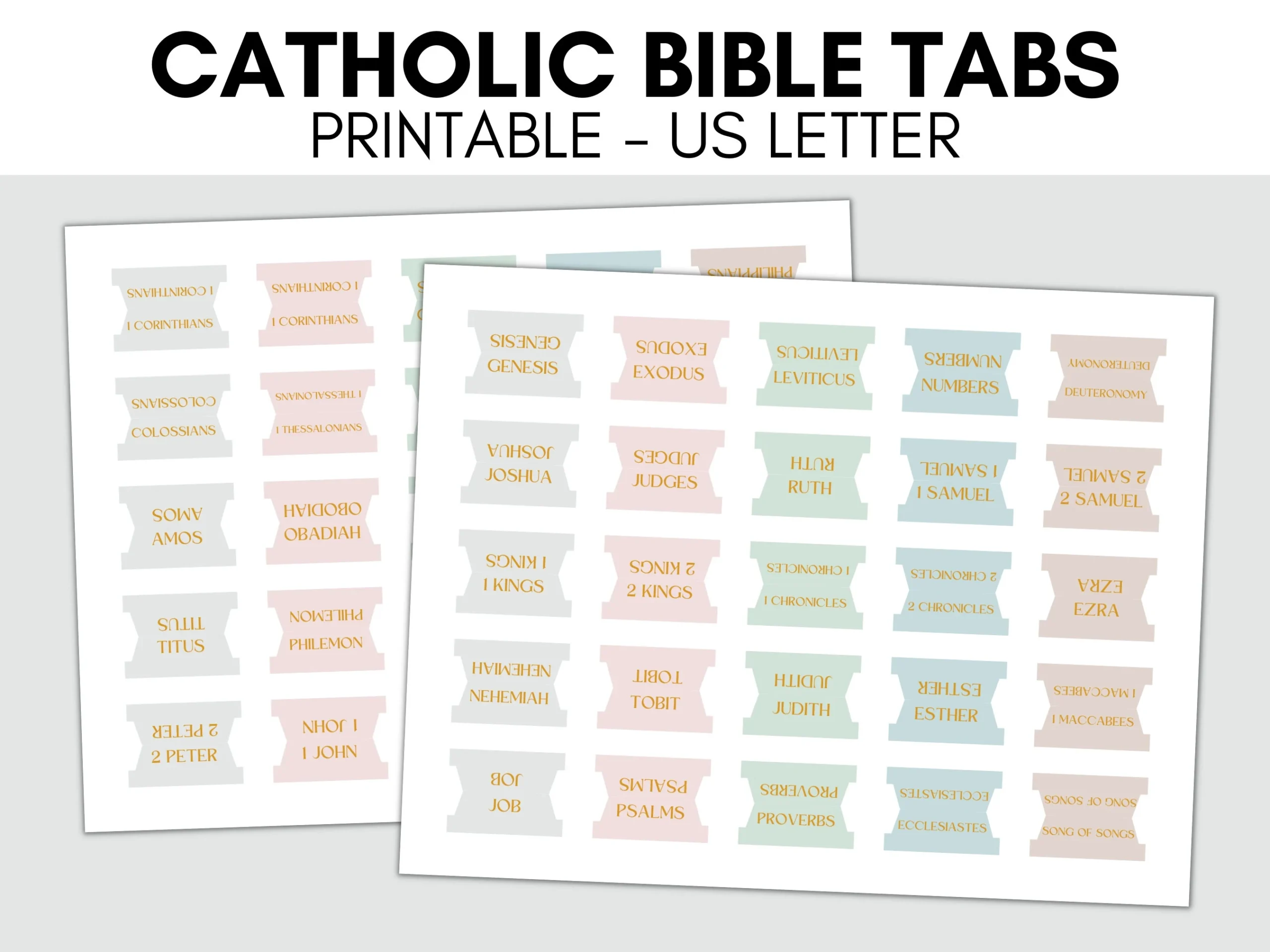 Printable Catholic Bible Tabs Bible Tabs Printable DIY Bible Tabs Minimalist Bible Tabs Catholic Bible Study Books Of The Bible Tabs Etsy