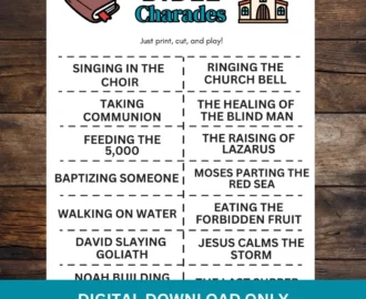 Printable Charades Bible Charades Bible Game Bible Charades Game Charades Game Bible Game Etsy