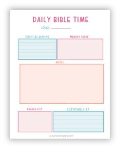 Printable Daily Bible Study Binder Page Joyful Homemaking