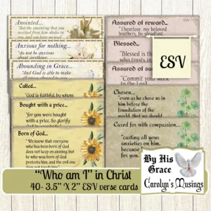 Printable ESV Bible Verse Cards Prayer Faith Journal Ephemera digital Download Etsy