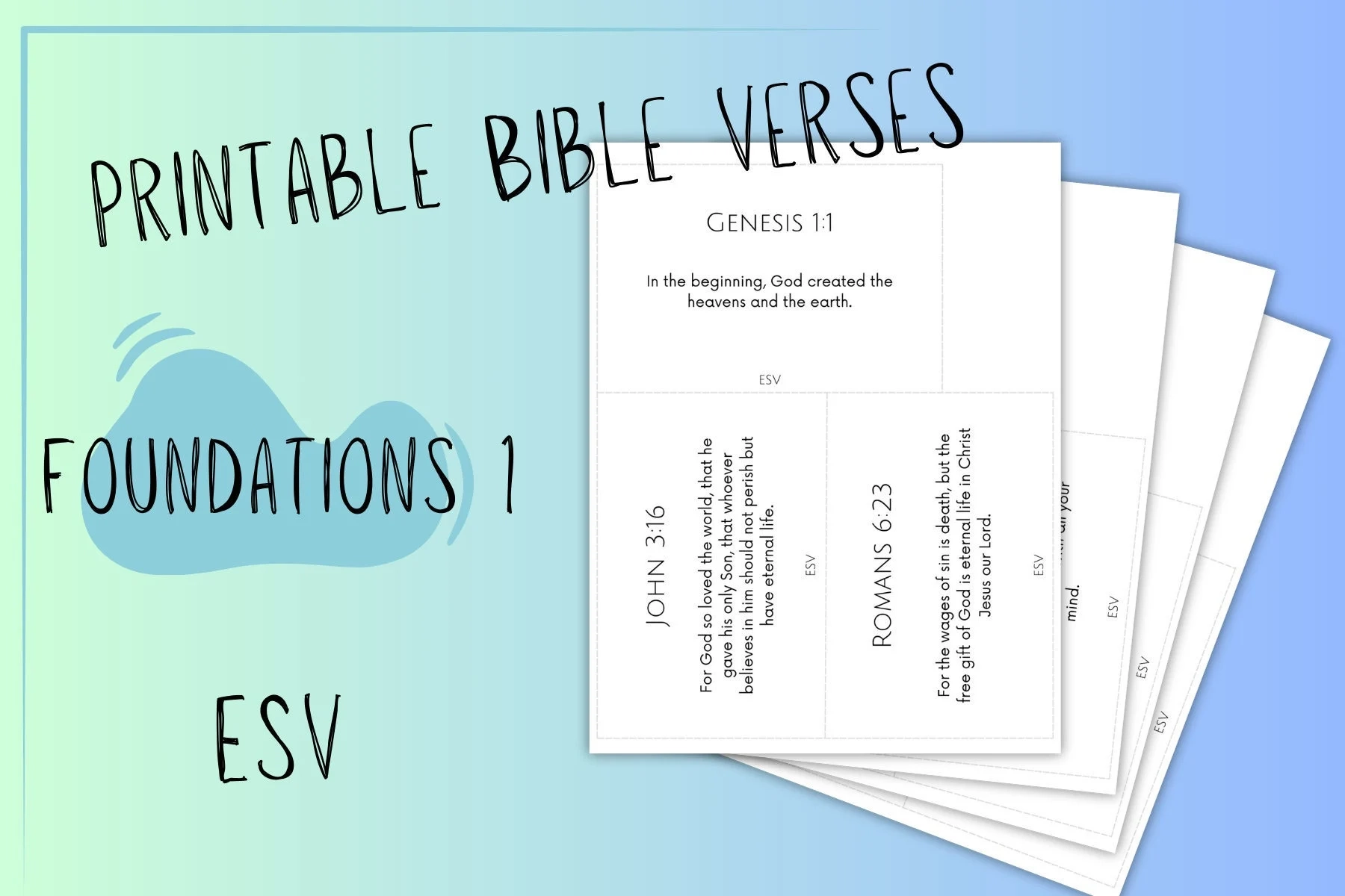 Printable ESV Bible Verses Foundations 1 Bible Time Scripture Memory For Kids Memorizing God s Word Scripture Memory System 4x6 Cards Etsy