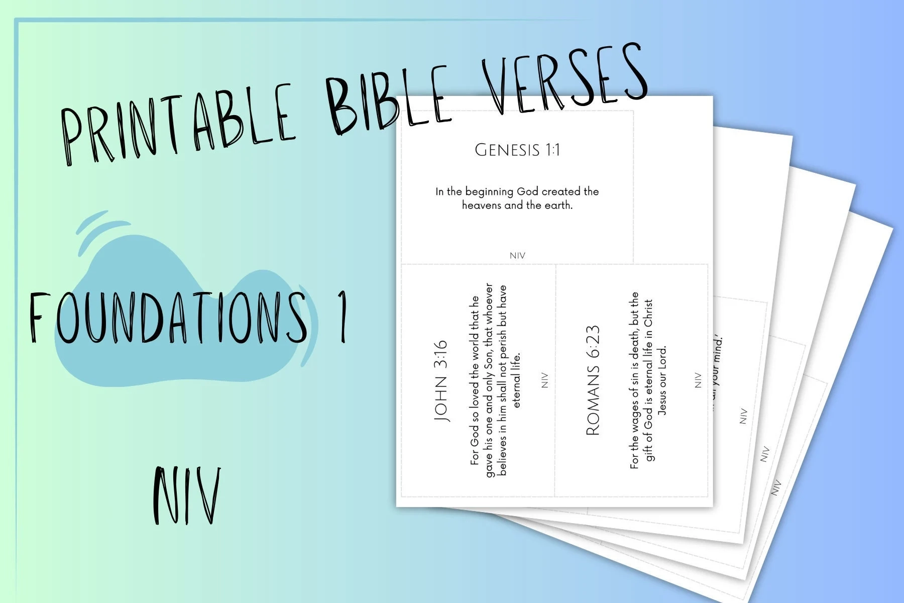 Printable NIV Bible Verses Foundations 1 Bible Time Scripture Memory For Kids Memorizing God s Word Scripture Memory System 4x6 Cards Etsy