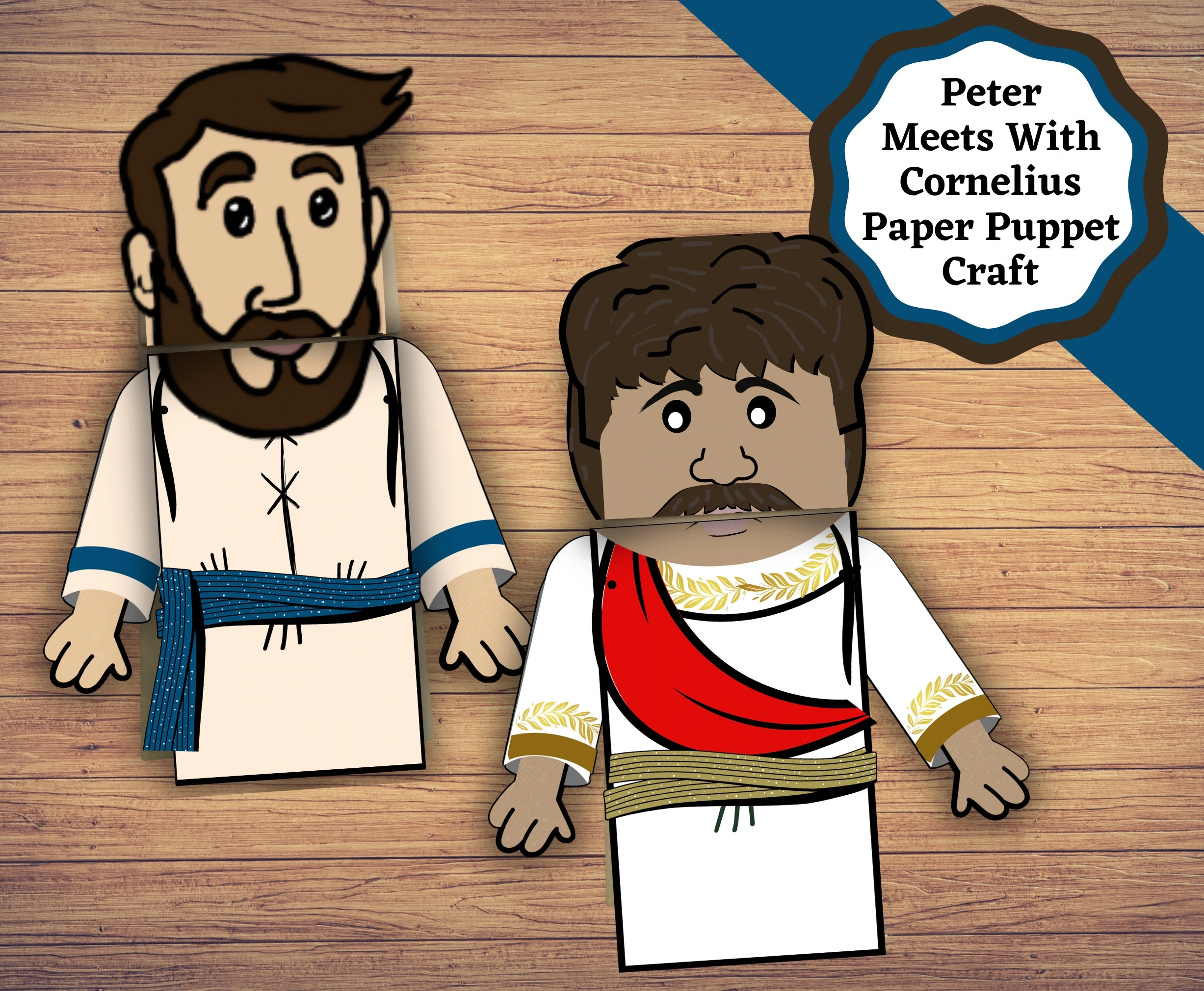 Printable Paper Puppets For The Bible Story Of Peter Going To Meet Cornelius Bible Character Paper Bag Puppet Printable Pages Etsy