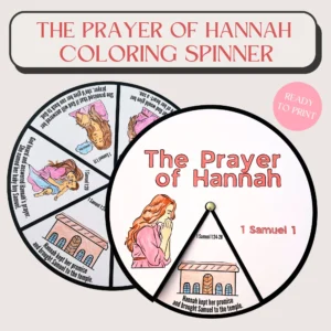 Printable Prayer Of Hannah Coloring Spinner Wheel Sunday School Craft Kids Ministry Project Hannah And Samuel Bible Verse Activity Etsy