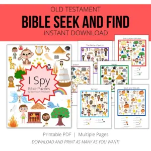 Printable Seek And Find I Spy Puzzles Bible Activity Book Old Testament Etsy
