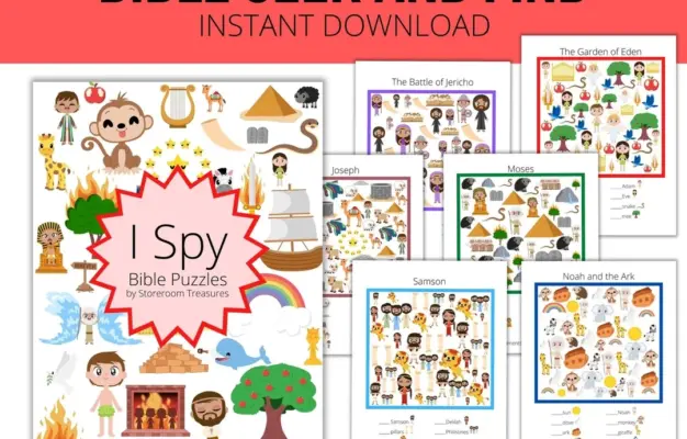 Printable Seek And Find I Spy Puzzles Bible Activity Book Old Testament Etsy