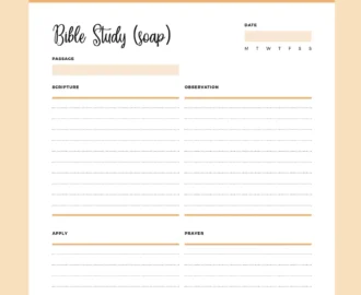 Printable SOAP Bible Study Template Instant Download PDF Plan Print Land