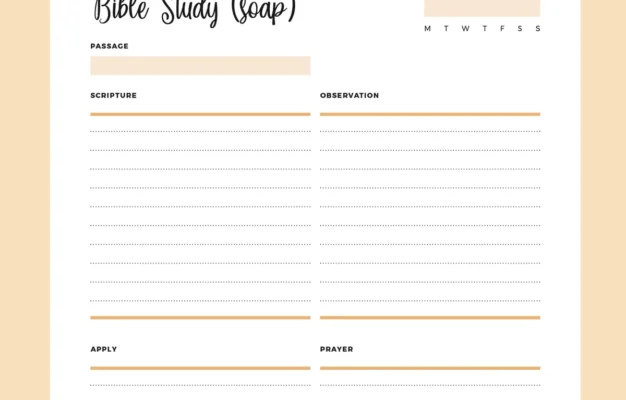 Printable SOAP Bible Study Template Instant Download PDF Plan Print Land