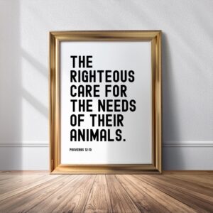 Proverbs 12 10 Scriptural Bible Printable Minimalistic Wall Art Christian Animal Lover Gift For Veterinarian Vet Veterinary Nurse Pet Owner Etsy Sweden