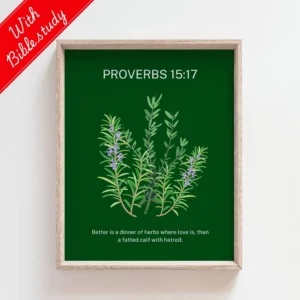 Proverbs 15 17 Green Encouraging Bible Quote Digital Print Inspiring Botanical Herbs Verse Wall Art Minimal Aesthetic Scripture Download Etsy Israel