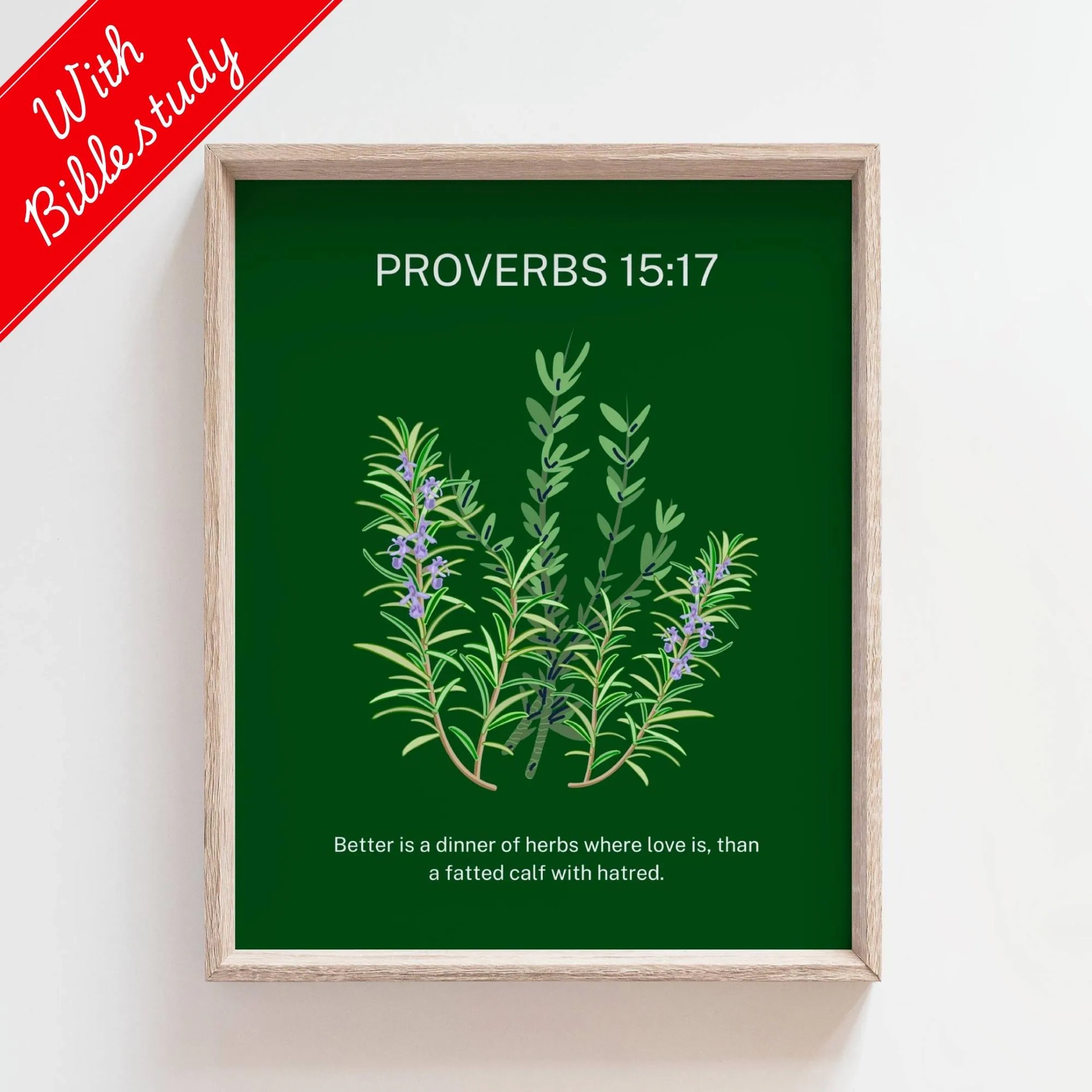 Proverbs 15 17 Green Encouraging Bible Quote Digital Print Inspiring Botanical Herbs Verse Wall Art Minimal Aesthetic Scripture Download Etsy Israel