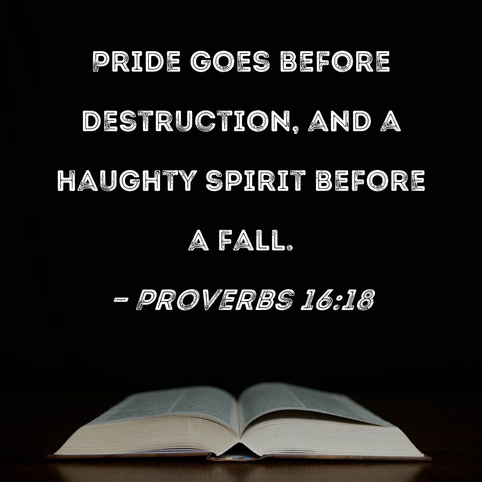 Proverbs 16 18 Pride Goes Before Destruction And A Haughty Spirit Before A Fall 