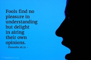 Proverbs 16 21 Illustrated Fools Find No Pleasure In Understanding Heartlight Gallery