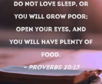 Proverbs 20 13 Do Not Love Sleep Or You Will Grow Poor Open Your Eyes And You Will Have Plenty Of Food