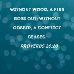Proverbs 26 20 Without Wood A Fire Goes Out Without Gossip A Conflict Ceases
