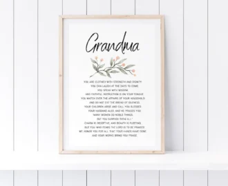 Proverbs 31 Wall Art For Christian Grandma Home Decor Bible Verse Scripture Gift For Grandma Bible Verse Wall Art Christian Mother s Day Etsy
