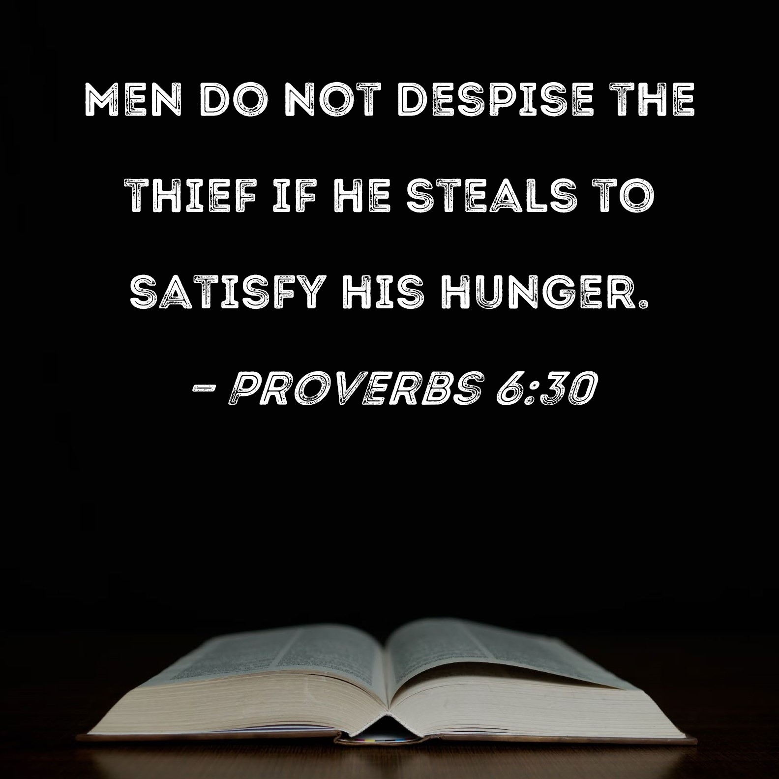 Proverbs 6 30 Men Do Not Despise The Thief If He Steals To Satisfy His Hunger 