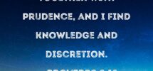 Proverbs 8 12 I Wisdom Dwell Together With Prudence And I Find Knowledge And Discretion