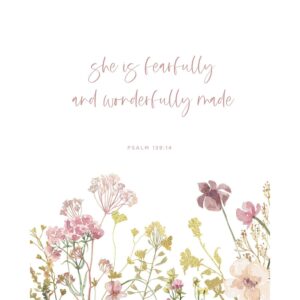Psalm 139 14 With Pink Wildflowers Good Prints Collective
