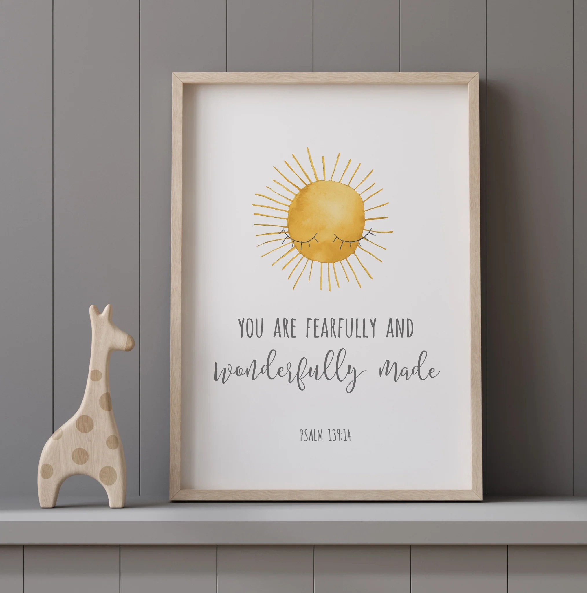Psalm 139 14 Wonderfully Made Nursery Art Print Scripture Colors In N KAMDesignHaus