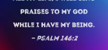 Psalm 146 2 I Will Praise The LORD All My Life I Will Sing Praises To My God While I Have My Being