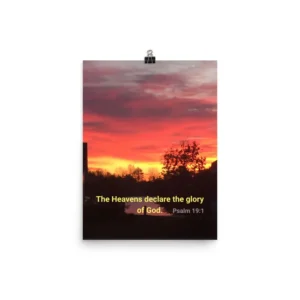 Psalm 19 1 Verse Sunset Glory Premium Photo Poster Wall Art