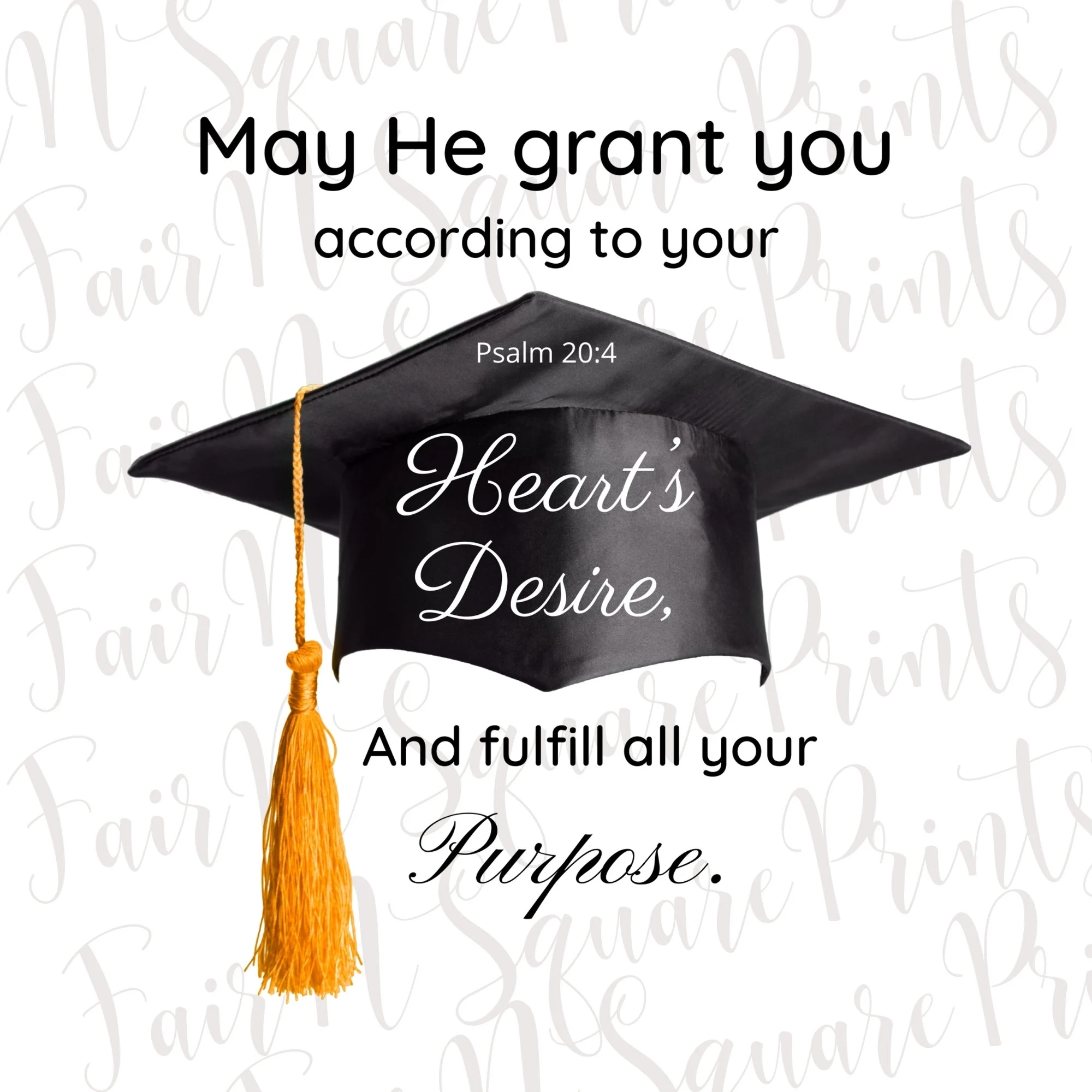 Psalm 20 4 Graduation Cap Png File For Sublimation graduation Bible Scripture Png Designs christians Sublimation png DIGITAL DOWNLOAD Etsy