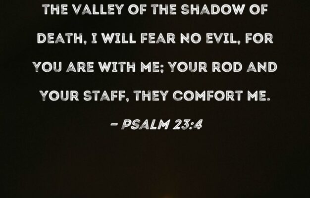 Psalm 23 4 Even Though I Walk Through The Valley Of The Shadow Of Death I Will Fear No Evil For You Are With Me Your Rod And Your Staff They Comfort Me