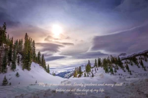 Psalm 23 5 6 Scripture Canvas Snowy Mountains Scene Bible Verse Colorado Winter Print Rocky Mountain Landscape Print Ouray Silverton Etsy