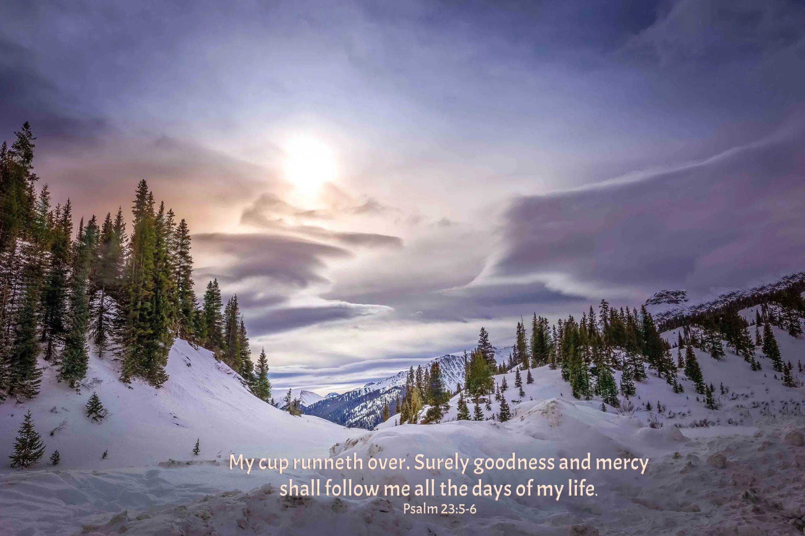 Psalm 23 5 6 Scripture Canvas Snowy Mountains Scene Bible Verse Colorado Winter Print Rocky Mountain Landscape Print Ouray Silverton Etsy Ireland