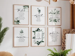 Psalm 23 Scripture Art Set Eucalyptus Sage Green Christian Prints digital Download A1 5x7in Jpgs Etsy