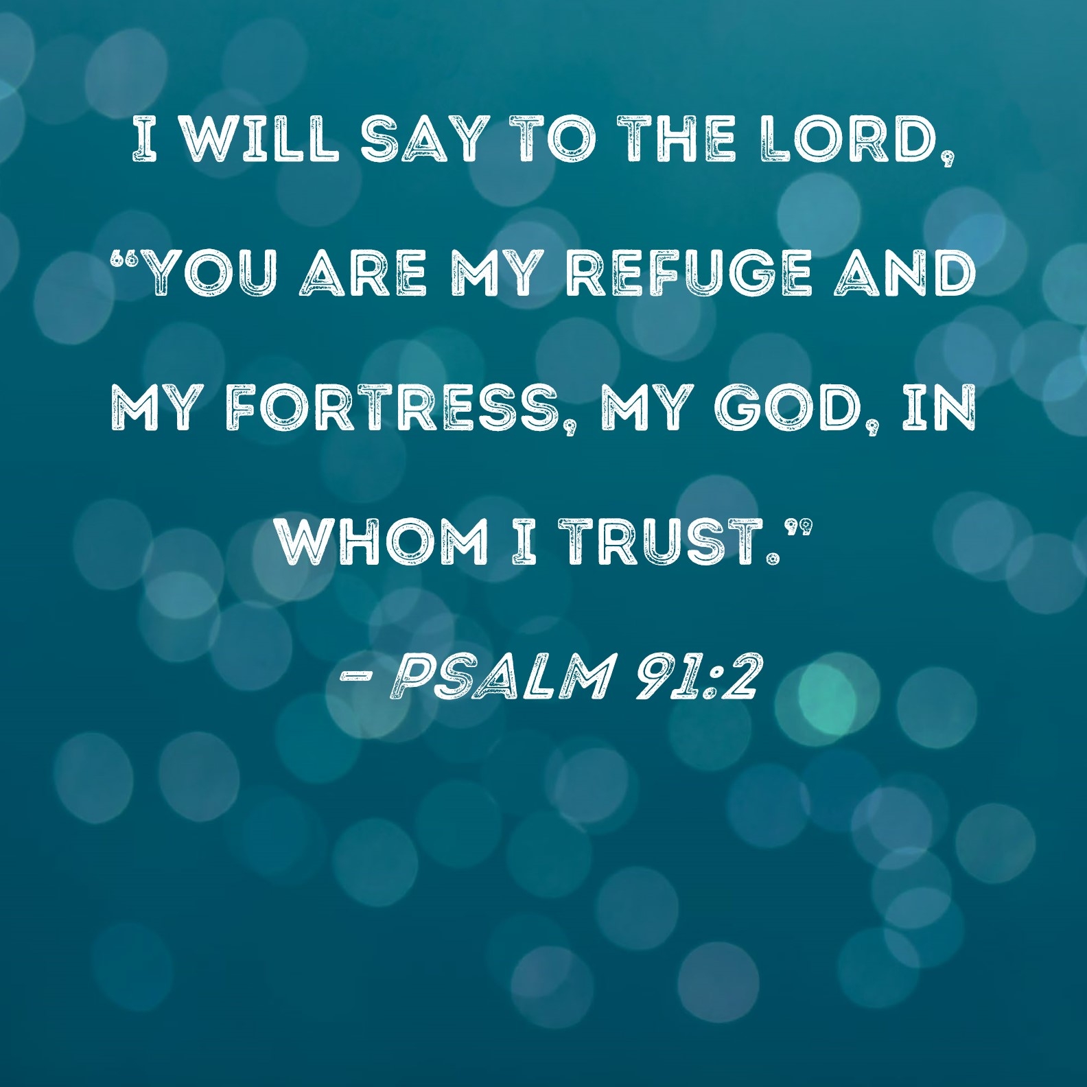 Psalm 91 2 I Will Say To The LORD You Are My Refuge And My Fortress My God In Whom I Trust 
