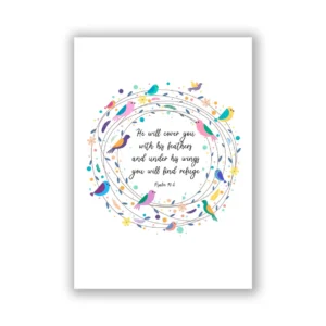 Psalm 91 Poster Bible Verses For Baby Girl He Will Cover You Print Crafty Cow Design Kate Shephard Art