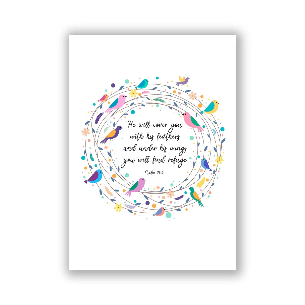 Psalm 91 Poster Bible Verses For Baby Girl He Will Cover You Print Crafty Cow Design Kate Shephard Art